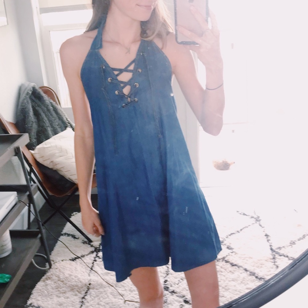 Denim Halter Dress